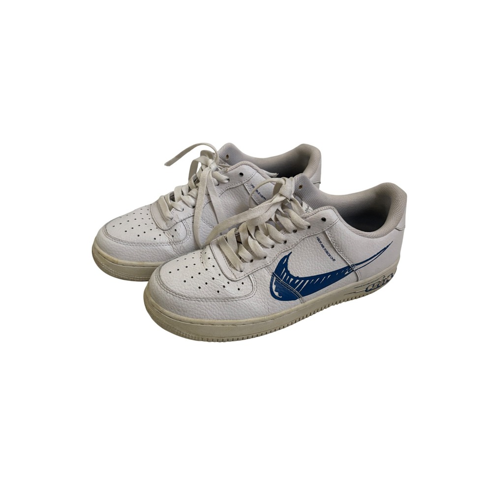 Nike Air Force 1 Low Sketch Whiteโ Royal Blue CW7581-100 Mens Size 8